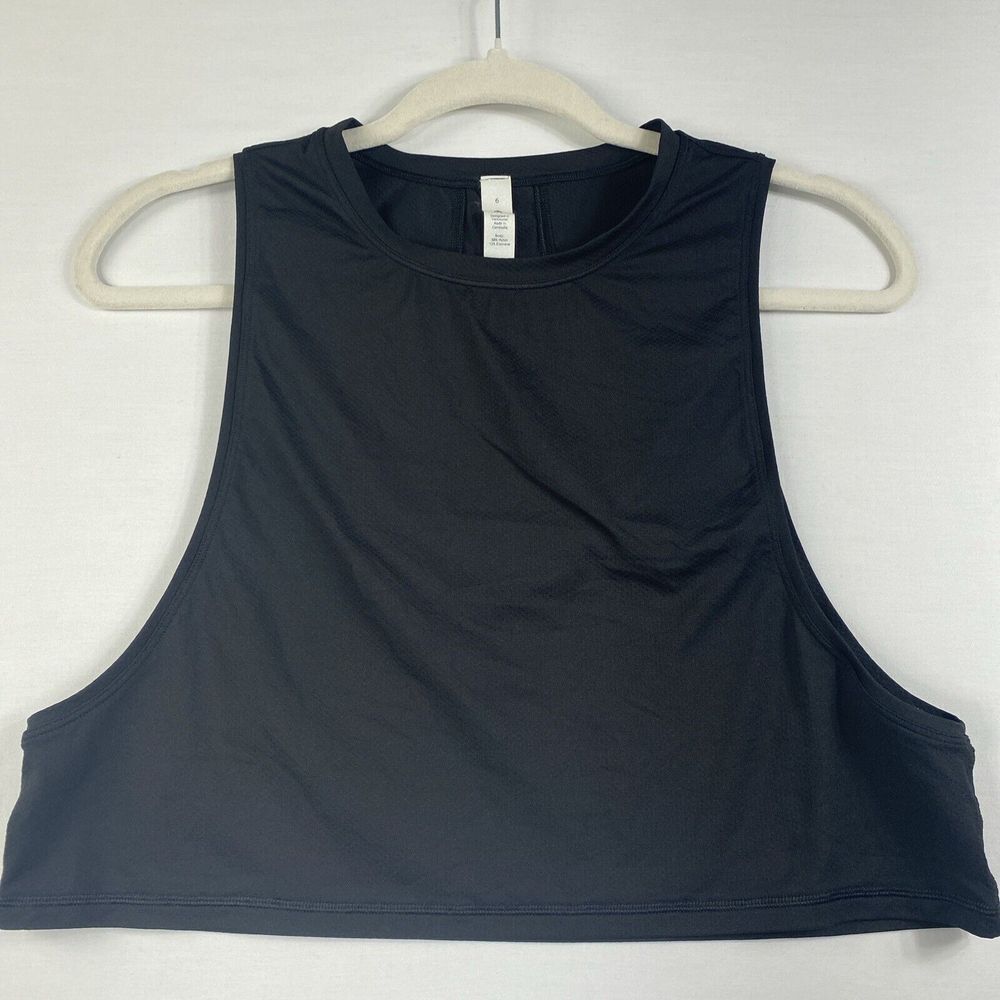 Lululemon All Yours Boyfriend Tank Womens Size 6 Pima Cotton Black